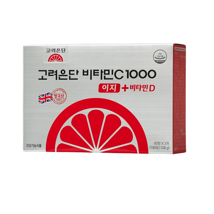 【Expédition directe de Corée】 Corée Eundan Vitamine C 1000 6.86oz (194.4g, 60 comprimés x 3 flacons, 180 comprimés)