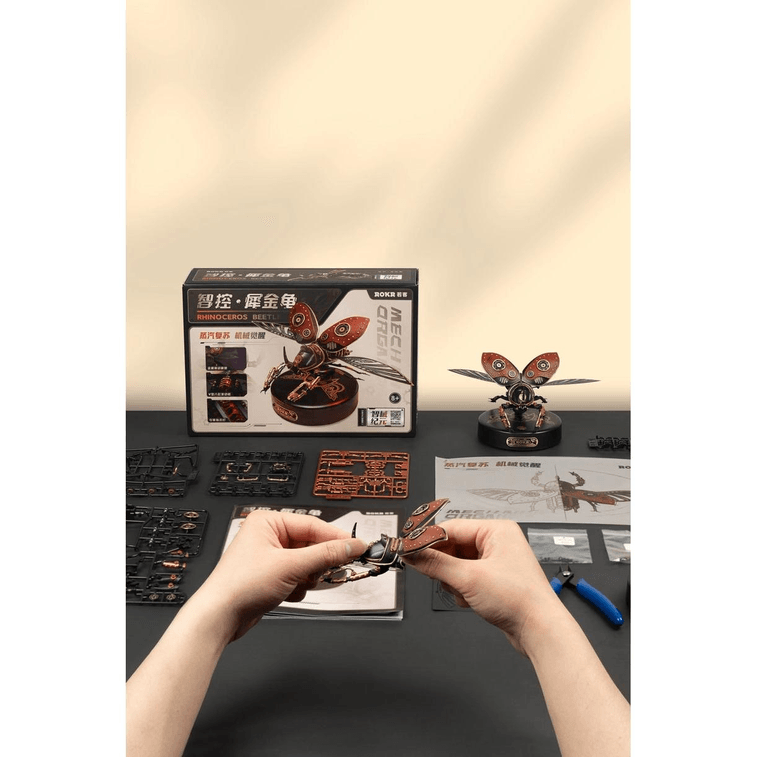 美国 MOM LOVES ME 若客拼图电动昆虫木质拼图 - 犀牛甲虫 8-99岁 3