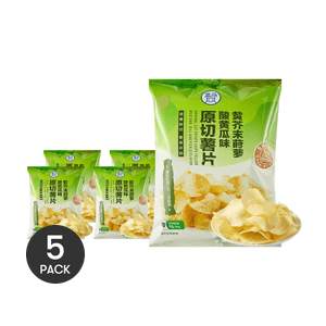 Original Cut Potato Chips Mustard Dill Pickle Flavor, 5.29 oz *5【5 Packs】