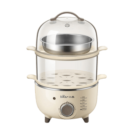 BEAR小熊 雙層蒸蛋器 家用多功能煮蛋器 可定時電蒸籠 自動斷電 可蒸14顆蛋 ZDQ-B14R1