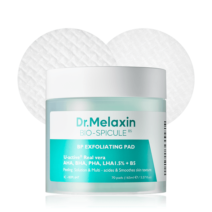 【한국 직배송】 한국 Dr.Melaxin BHA 나이아신아마이드 피부결 개선 광채 각질 제거 패드 165ml/70매