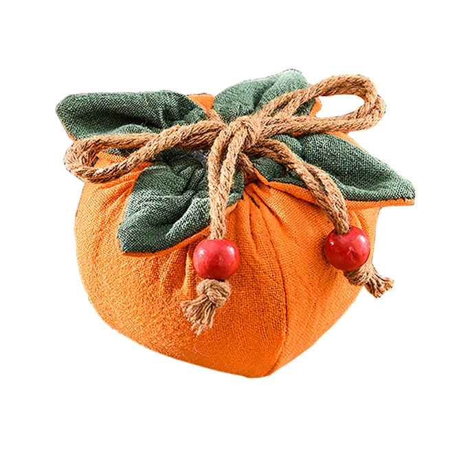 【中国直送】柿如意よもぎの葉袋 福袋袋 車吊り下げ 数珠入れ オレンジ 1個