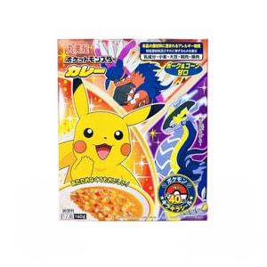 [일본 직송] 일본 마루미야 카레 소스 만화 포켓몬 피카츄 인스턴트 스위트 카레 어린이용 야채밥 소스 1인분 160g (포장은 랜덤 발송)