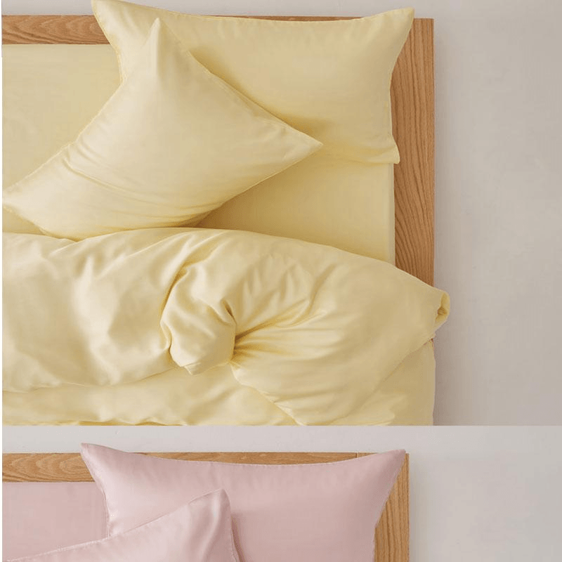 Lullabuy 雲澗絲語天絲素色床上四件套 床品床單被套枕套 秋麥-Double/Queen Size