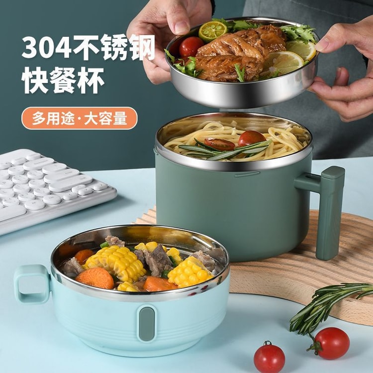 304 Stainless Steel Ramen Bowls With Lid Large Portable Insulated