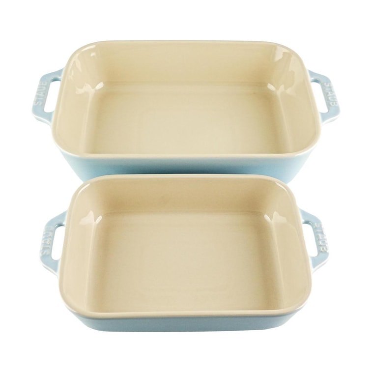 法国STAUB珐宝 陶瓷烘焙烤盘 马卡龙色 2件套/蓝色 9