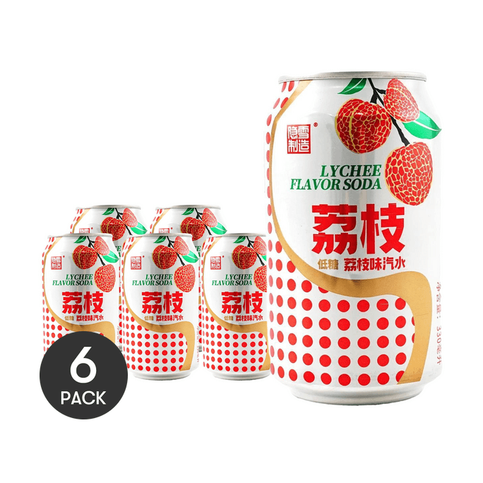隱雪 低糖荔枝味汽水 330ml *6【6份超值裝】【廣東風味】【果汁添加】