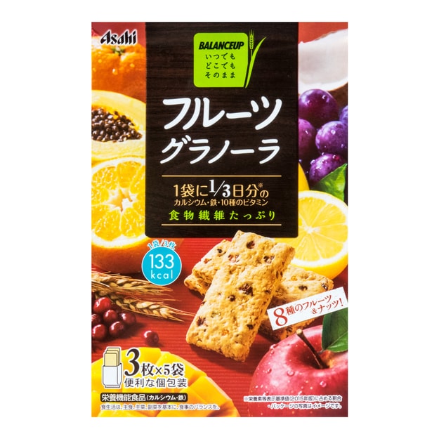 商品详情 - 【健康饮食系列】日本朝日ASAHI 水果综合谷物健康饼干 15枚入 - image  0