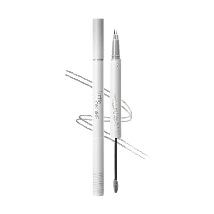 LITTLE ONDINE小奥汀 天生野双头定型水眉笔 3秒速干 10H防水防汗 12H持久定型 #00 浓颜灰黑 黑发/浓密发色推荐