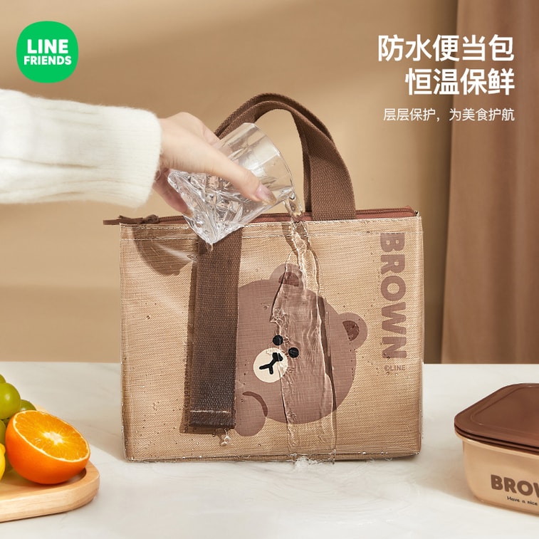 Insulated Lunch Bag for Office Workers & Students - Thickened Waterproof Lunch Pouch BROWN Style Single Compartment 3