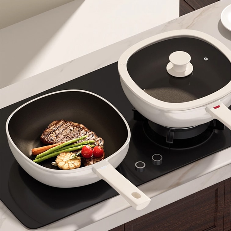Titanium Ceramic Nonstick Small Square Pan, 0 Chemical Coating, Compatible With Induction And Gas Stoves, Universal Nonstick Pan, 24 cm 7