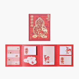 【中国直邮】 故宫博物院 吉祥折叠便签纸 便利贴过节 福禄祥瑞 29.9*9CM