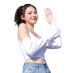 Large Size Loose Adjustable Ice Silk Sleeve White 1 Pc