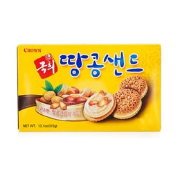 韩国CROWN 浓郁花生酱夹心饼干 372g【早餐零食】