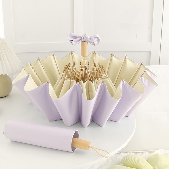 New 16 Bone Colored Rubber Dual-Purpose Sun Protection Umbrella For Both Rain And Sunshine Coconut Milk With Taro Paste F