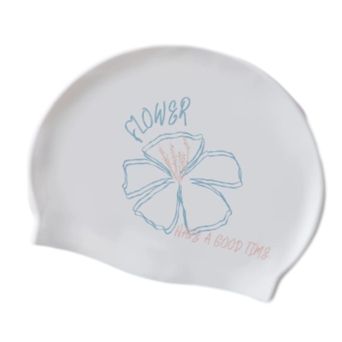 【Expédition directe de Hong Kong】 Yami Chapeau de natation en silicone, Fleur de soie, 1 pièce, antibactérien et imperméable