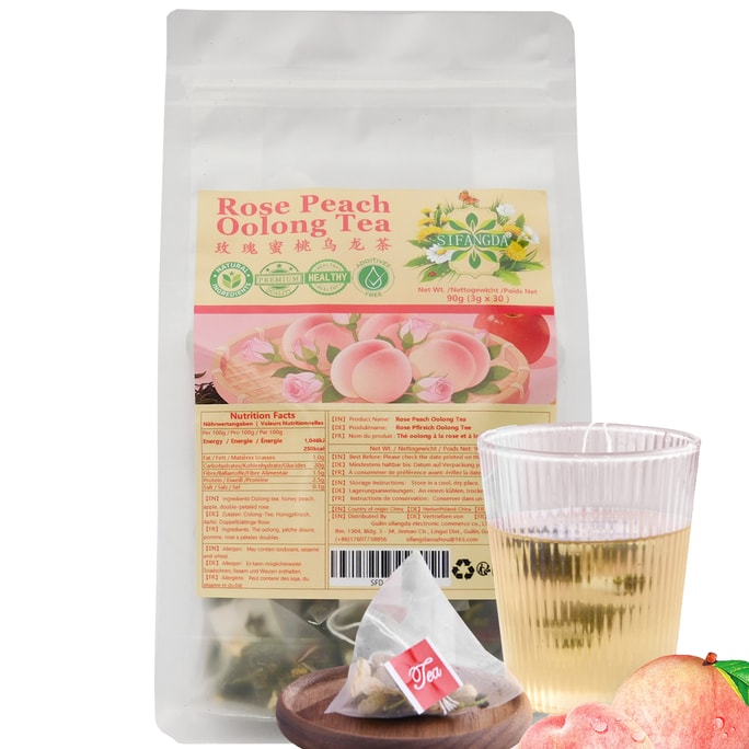 【Expédition directe du Canada】 Sivantha Thé Oolong Rose Pêche 90g (3g×30p) Parfum floral et fruité intense, frais et sucré Boisson de thé décontractée pour le bureau Mélange de thés, cadeau de fête, thé aux fruits, plein de saveur de thé, adapté au bureau et à la maison, thé de bureau, thé maison, thé sucré, mélange aromatique, thé à la pêche, thé aux fruits secs, amateurs de thé