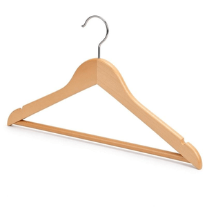 Solid Wood Clothes Hanger Natural Wood 1 Pc Pure Wood Eco Finish Shoulder Fit Home Hotel Wooden Coat Hanger