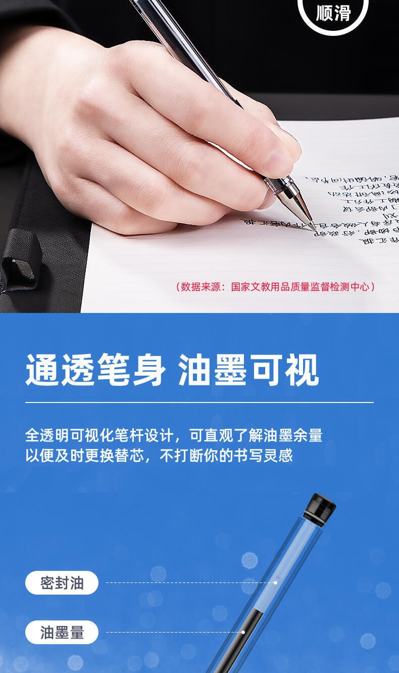 得力 中性笔 6600ES 黑色12支装 文具签字 碳素水笔0.5mm 办公笔