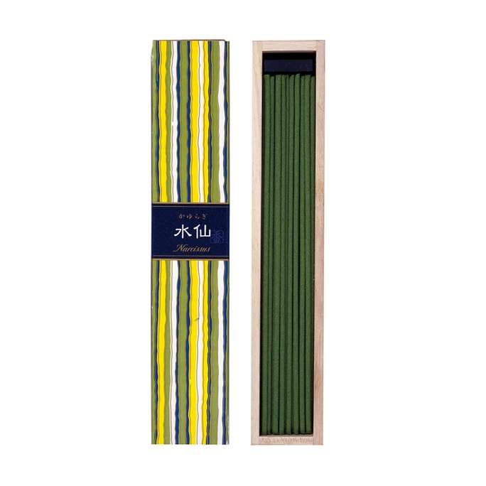 かゆらぎ スティックお香 40本 香立て付き #水仙