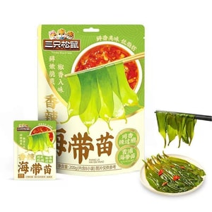 【中國直郵】 三隻松鼠 香辣海帶苗 1袋 200g 香辣解饞海帶夜宵網紅休閒零食休閒小吃