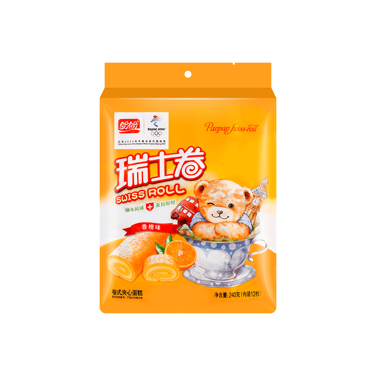 盼盼瑞士卷香橙味12枚入240g怎么样
