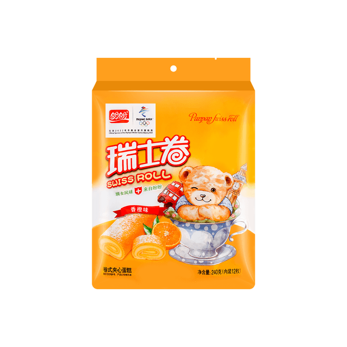 盼盼 瑞士卷 香橙味 12枚入 240g