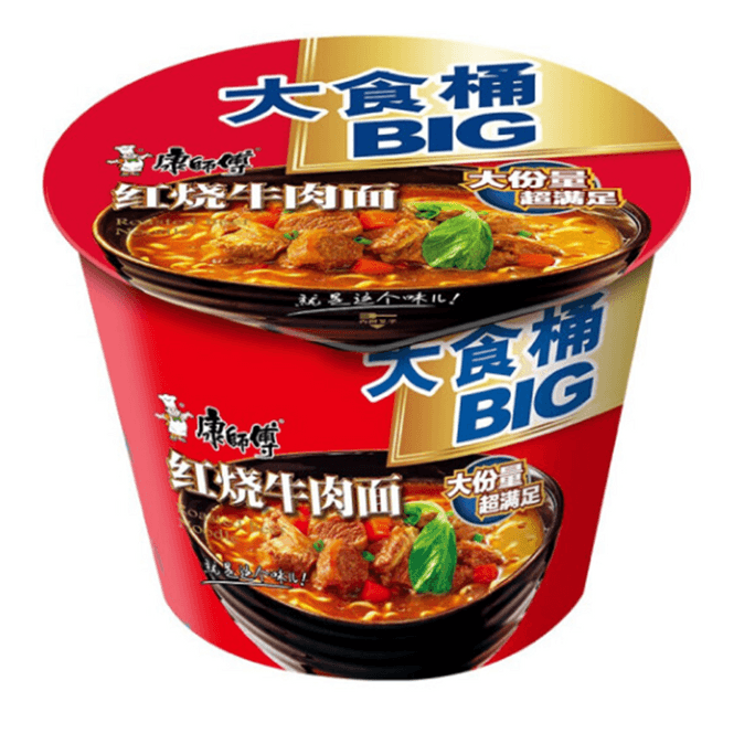 [中国直邮]康师傅 Master Kong 大食桶方便面 红烧牛肉味汤面   112g*1桶