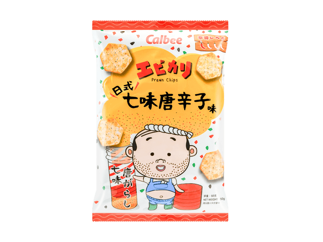 日本CALBEE卡乐B 虾之脆 日式七味唐辛子虾片 50g