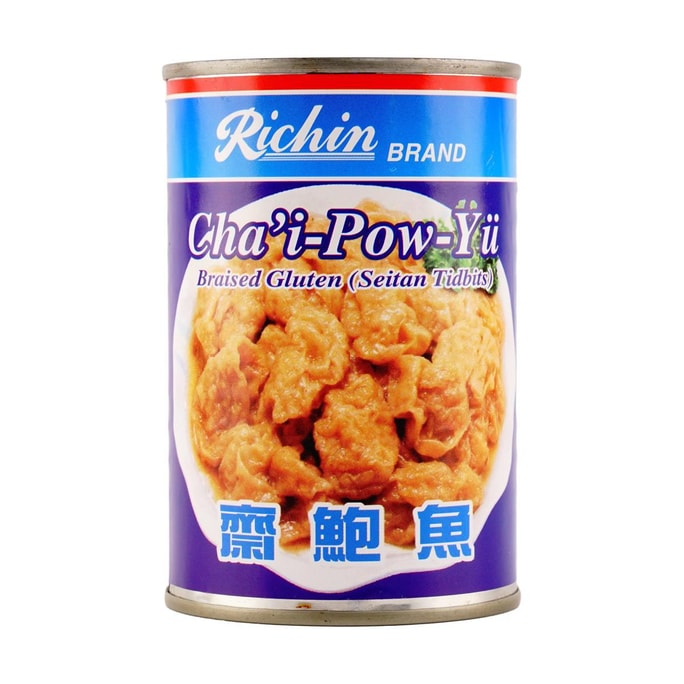 台灣版RICHIN利成 齋戒魚 素食鮑魚罐頭 即食麩質製品 280g