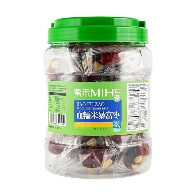 蜜禾 血糯米抱富枣 500g【糯米夹红枣】【即食大枣】