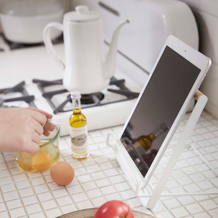 山崎実業 タブレット＆レシピスタンド（日本製） - スチール＋木製（1個） 7