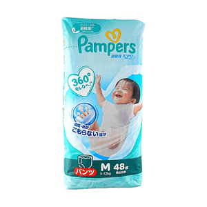 PAMPERS Pull-Up Pants, Super Absorbent Breathable, M Size 5-12kg, 48 Sheets【Lightweight Breathable Long-Lasting Dryness】