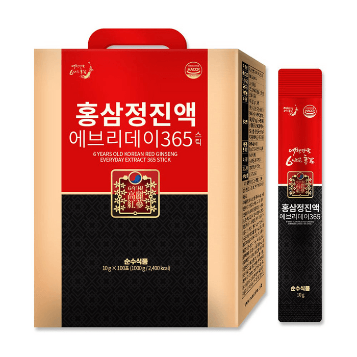 Soonsoo Food 6 Year Old Korean Red Ginseng Everyday Extact 365 Stick 10g X 100p