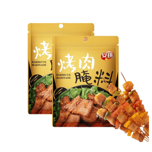 安琪烤肉腌料空气炸锅 调味料烧烤腌料家用烤牛肉五花肉 烧烤羊肉串烤肉酱料 腌制调料 140g 2袋