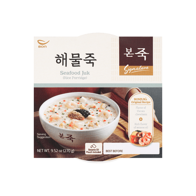 Seafood Juk - Korean Rice  Porridge, 9.52oz