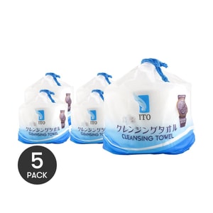 Facial Cotton Cleansing Towel, 8.82 oz *5bags【Value Pack】