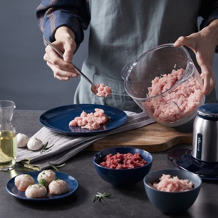 [Ships from the US] Stainless Steel Meat Grinder, Chopper, Fully Automatic Blender, Mince Meat, Garlic Food Processor, Baby Food Processor, 110V, 2L 5