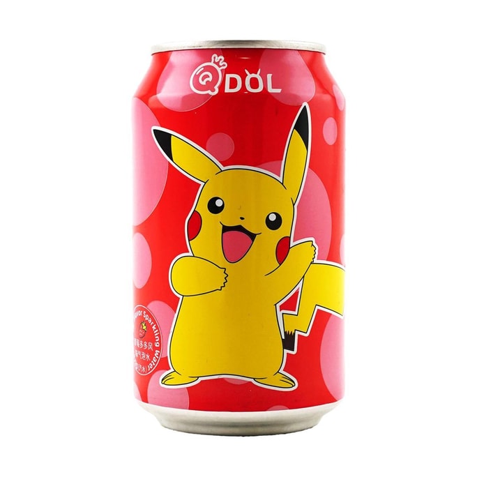 【动漫好物】QDOL 宝可梦系列气泡水 汽水饮料 草莓味 330ml【耿鬼形象】