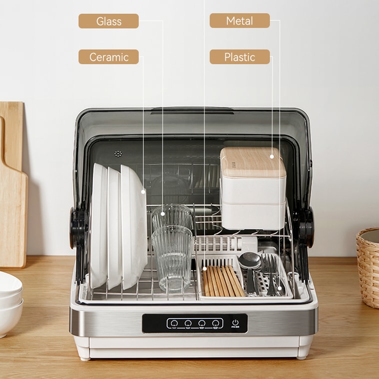 Premium 42L Countertop Sterilizer – 3-in-1 Sanitizing, Drying & Storage | 100–120V | White Home Kitchen Model 9