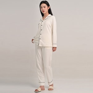 100% Cotton Pajamas Crescent White XL 1 Piece 50 Count Water Soft Cotton Women Premium Wearable Cardigan Set Stretchy Loungewear