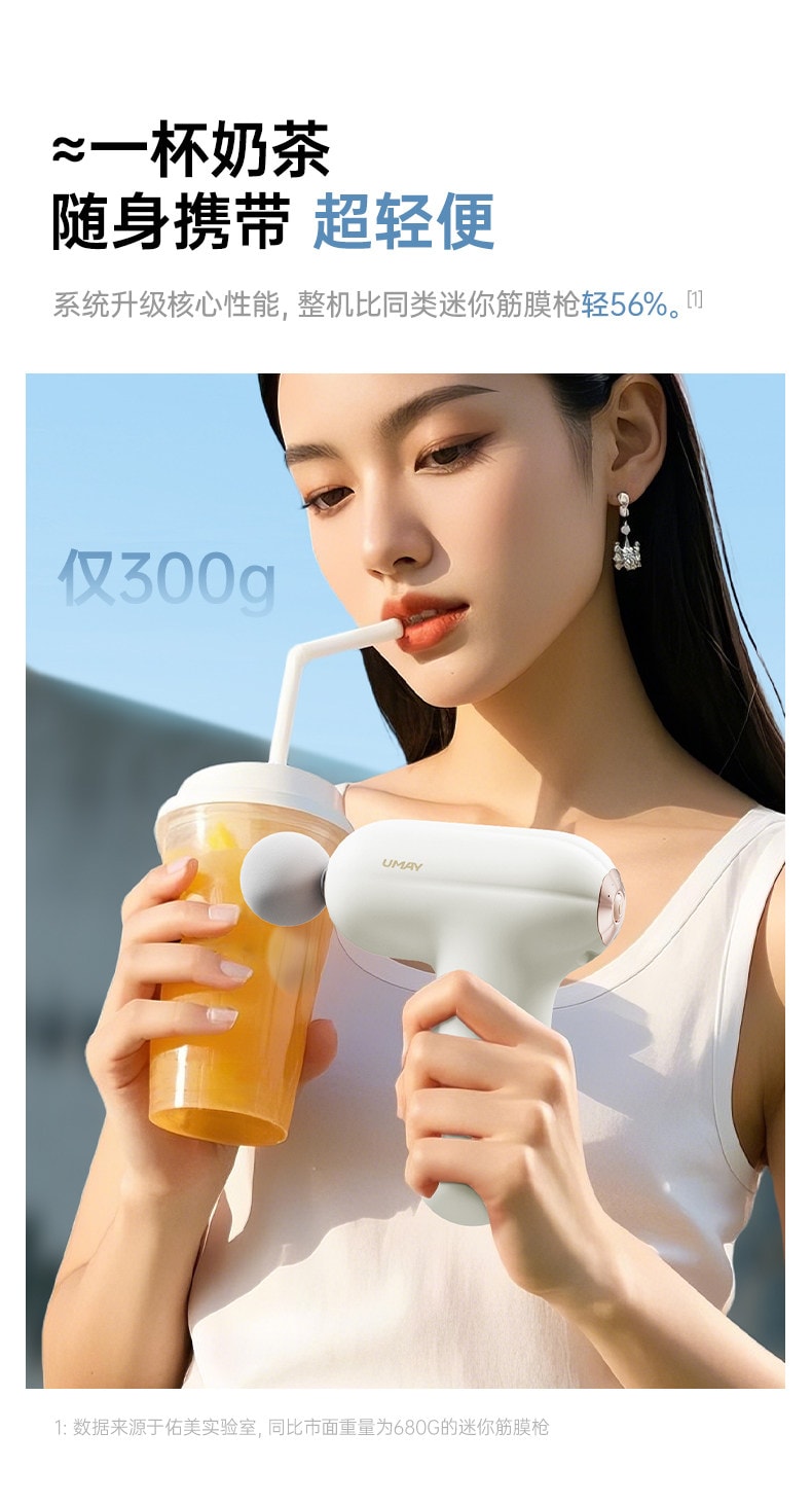 【中国直邮】 佑美 迷你筋膜枪肌肉按摩器男士女生多功能按摩枪颈膜枪静音专业级 象牙白 1个