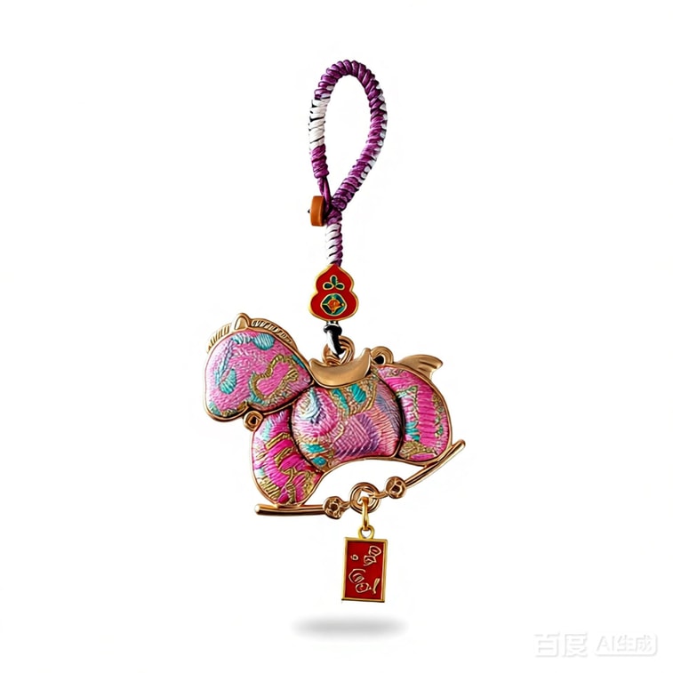 Fancy Jasmine 宋錦小馬 新款小馬鑰匙圈 1零件 汽車掛飾 包包掛飾 鑰匙圈-紫氣東來款 5