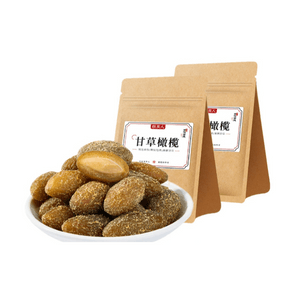 【中国直邮】 牧果人 甘草橄榄袋装咸甜蜜饯果干 100g*1袋