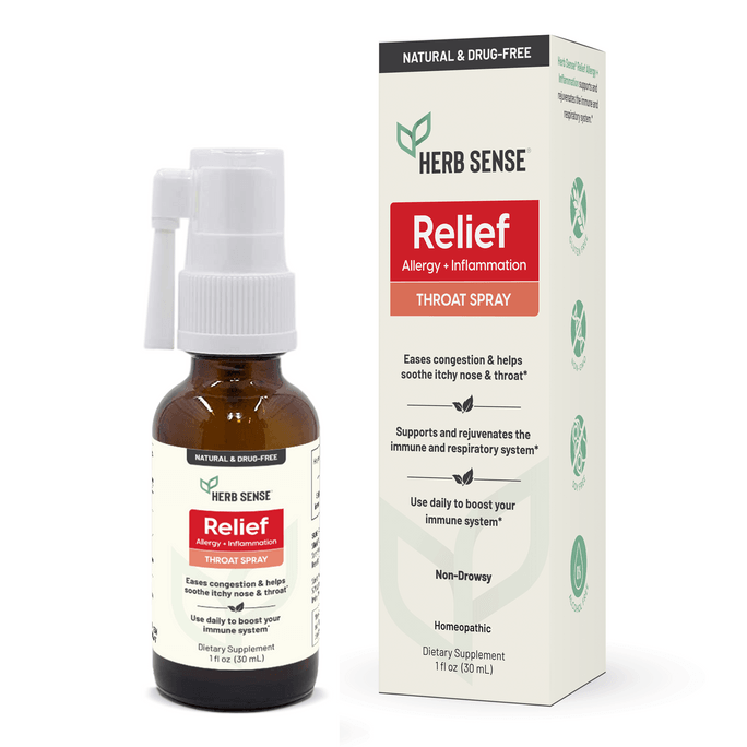 【미국】Herb Sense® 알레르기 완화 + 인후 염증 인후 스프레이 1병 30 fl oz
