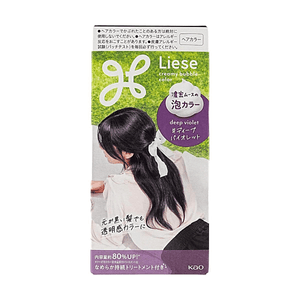 크리미 버블 헤어 컬러 #딥 바이올렛 3.89 fl oz 검은 머리용 붉은 오렌지 언더톤 감소【집에서 거품으로 균일한 커버력