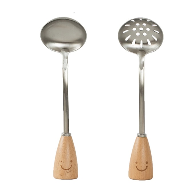  Smiley Kitchen Duo- Slotted Spoon & Soup Ladle  2 PCS