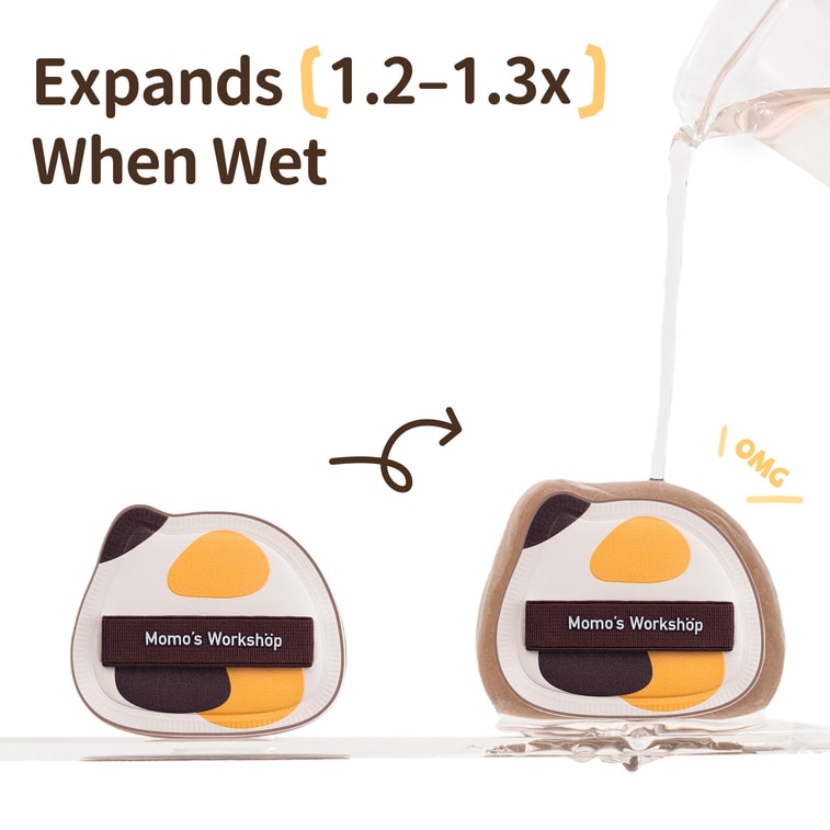 毛吉吉 单耳系列粉扑 paopaomi三花猫 非乳胶亲水性聚氨酯粉扑 清透底妆颊彩适用 2pcs  带收纳盒 7