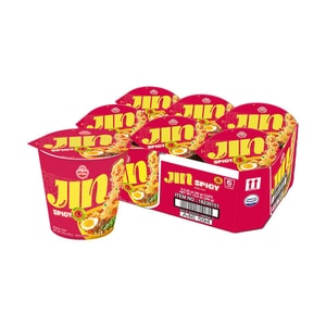 Jin Ramen- Korean Style Instant Cup Noodles , Spicy Flavor , 2.29oz*6 Packs【Value Pack】