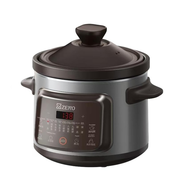 ZENO Purple Clay Electric Simmer Pot, Multifunctional Electric Casserole & Stew Pot, 4L-ZSD-406U